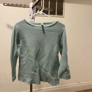 Skovhuus Aqua Blue Knit Crewneck Sweater size Small 100% cotton